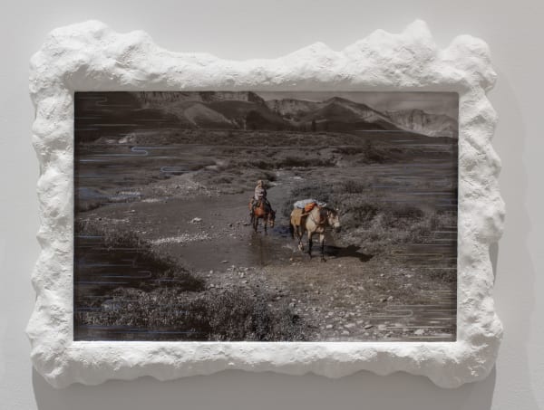Sarah Anne Johnson (Canadian, b. 1976) Off the Range (Mountain), 2025 Pigment Print with Oil Paint, in Artist Made Frame Image: 11 1/4" x 16 7/8" (28.5 x 43 cm) Unique Variation of 3