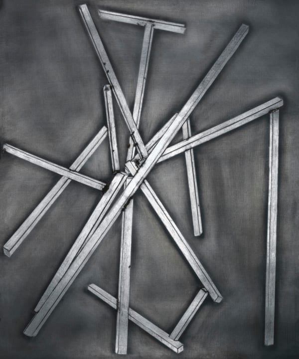 Balancing Bars #27, 2019 Graphite on Black Gessoed Paper, Electrified with 15,000 volts 22" x 18" (56 x 45.5 cm) Framed: Approximately 24 1/4" x 20 1/4" (61.5 x 51.5 cm) (DG.23804)