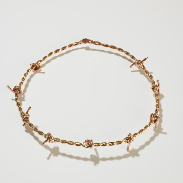 MAIDA, "Don't Fence Me In" Barbed Wire Choker (Brass), 2021