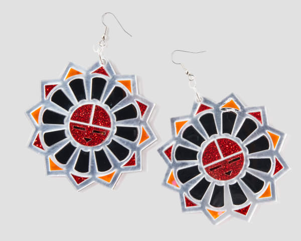 kiera lasiloo, Sun Face (Black,Red,Silver inlay), 2024
