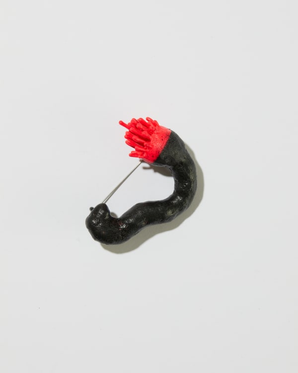 Brian Fleetwood, Black/Pink Sprout Brooch, 2021