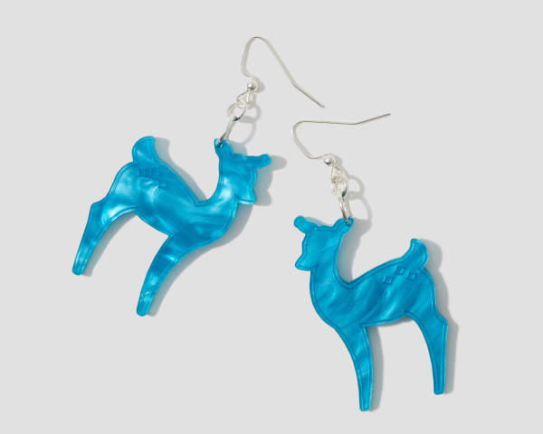 Kristin Gentry, Deer Earrings (Small Blue), 2024