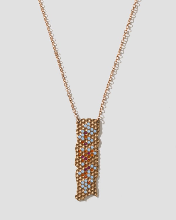 Bunny Tobias, Bronze Swarovski Crystal Wasp Nest Pendant Necklace, 2018