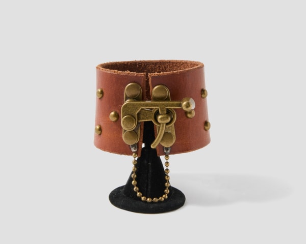 R. Melinda Hoffman, Bad Ass Cuff (Saddle Tan with Rivets), 2025