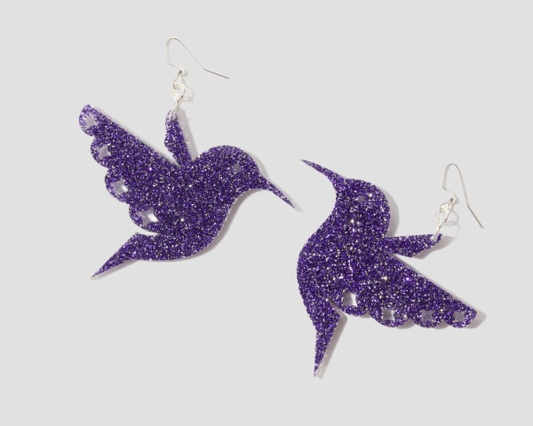 Kristin Gentry, Hummingbird Earrings (Purple), 2024