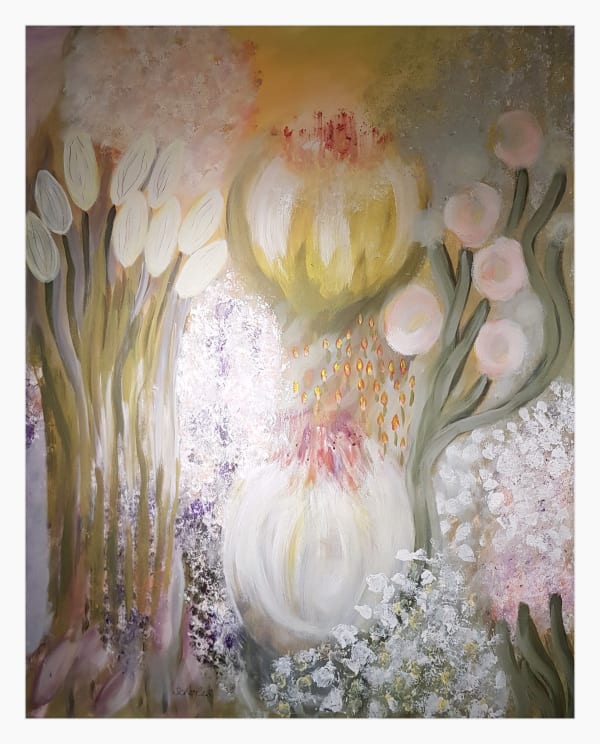 Sheila Scholes In Paradisum 1, 2024 Signed & Framed Oil on canvas 106 x 85.5 cm 41 ¾ x 33 ¾ in