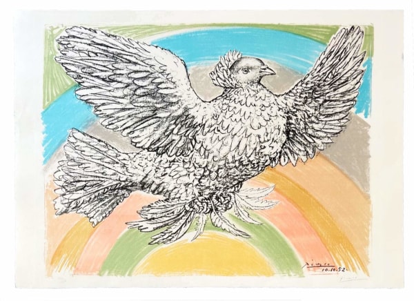 Pablo Picasso, La Colombe Volant (a l’arc-en-ciel), The Flying Dove (with the rainbow), 1952,