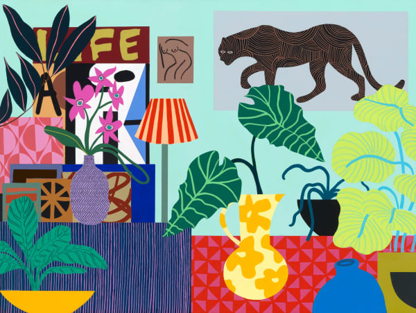 Panther Poster In Blue Room