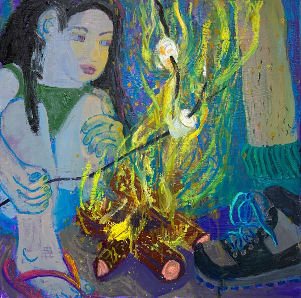 Girl Roasting Marshmallows