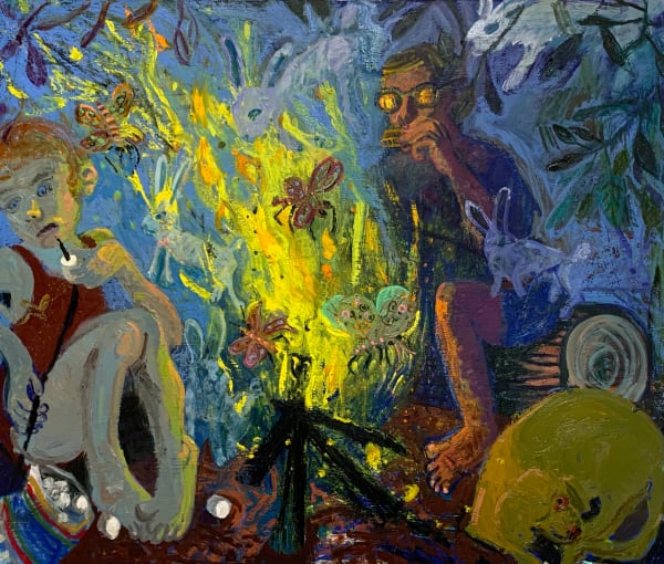 Campfire With Ghost Rabbits