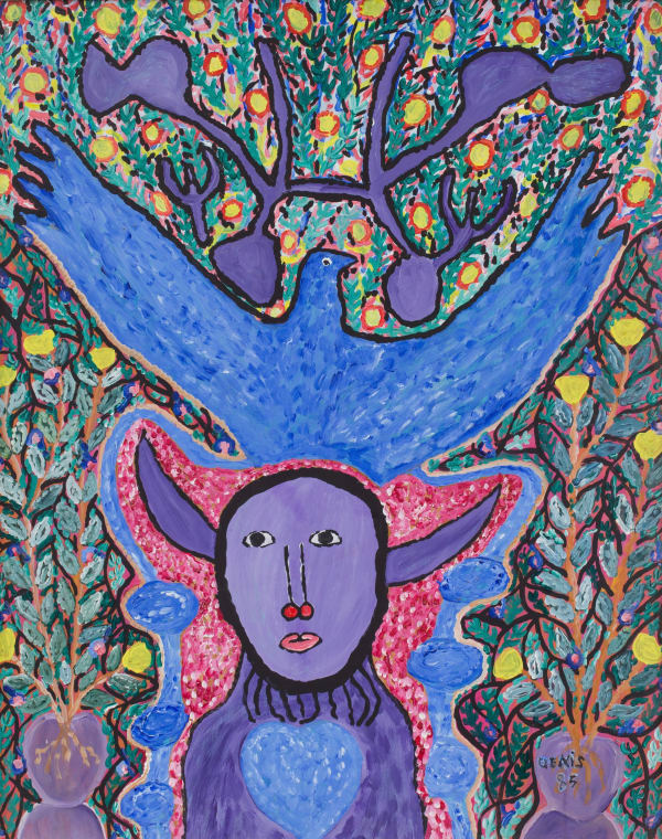 Denis Smith, Horned Lwa/Loa with Bird Spirit , 1985