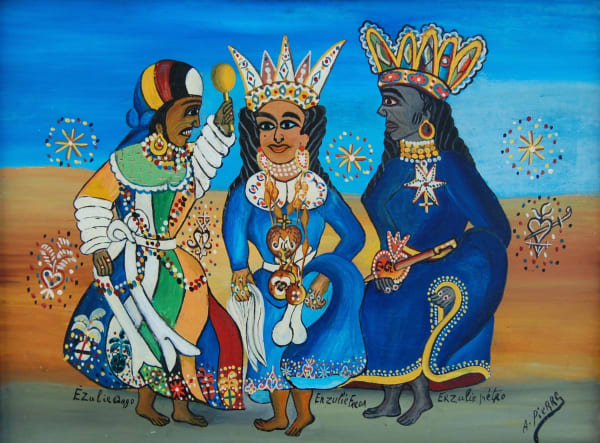 André Pierre, Three Loas (Ézulie Congo, Erzulie Freda, Erzulie Petro), c. 1962