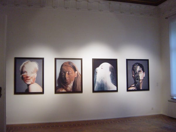 Female Turbulence: exhibition view / group show at Aeroplastics, Rue Blanche Str, Brussels / works by Marcel VAN DER VLUGT