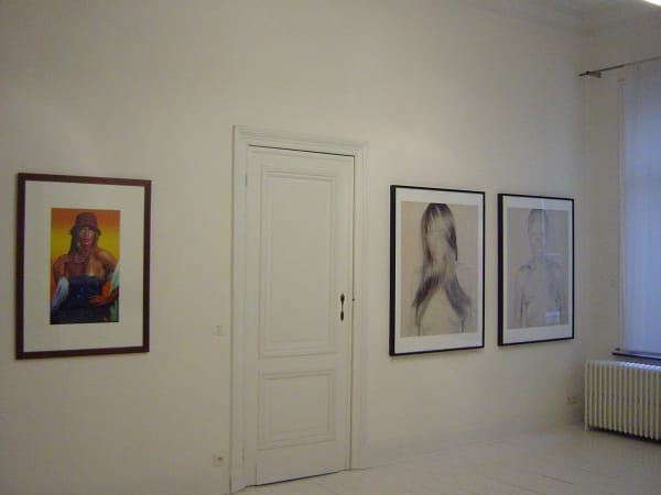 Female Turbulence: exhibition view / group show at Aeroplastics, Rue Blanche Str, Brussels / works by Cindy SHERMAN and Marcel VAN DER VLUGT