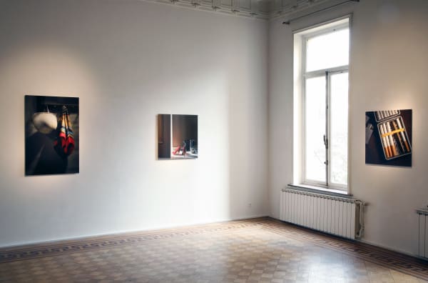 Shadi Ghadirian. A photographer from Iran installation view at Aeroplastics, Rue Blanche, 2009 ph: Vincent Everarts