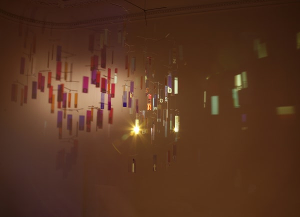Diffracted solstice: exhibition view / Aeroplastics @ Rue Blanche Str., Brussels. Ph: Vincent Everarts / work by Martin Richman