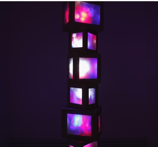Diffracted solstice: exhibition view / Aeroplastics @ Rue Blanche Str., Brussels. Ph: Vincent Everarts / work by Martin Richman