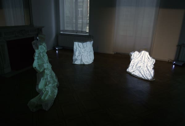 Samuel Rousseau 'Recent works': installation view / Aeroplastics @ Rue Blanche str., 2008 / ph. V. Everarts