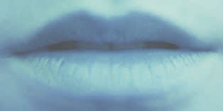 Sam Samore, Lips (blue), 2003, pigment inks on paper. Courtesy galerie Rodolphe Janssen, Brussels