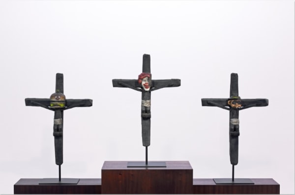 Jake & Dinos Chapman, Unholy Mc Trinity, 2003, installation , bronze, wood, 180 x 210 x 60 cm Courtesy of the Olbricht Collection, Germany