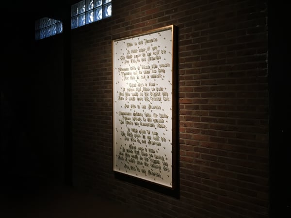 installation view with Carlos Aires' Sweet Dreams (Are Made of This) video Aeroplastics @ WASHINGTON186 / The Chapel, 2018