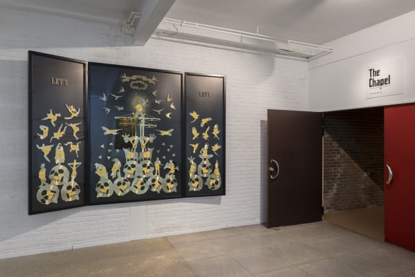 installation view with Carlos Aires' Sweet Dreams (Are Made of This) show Ph: HV studio. Aeroplastics @ WASHINGTON186 / The Chapel, 2018