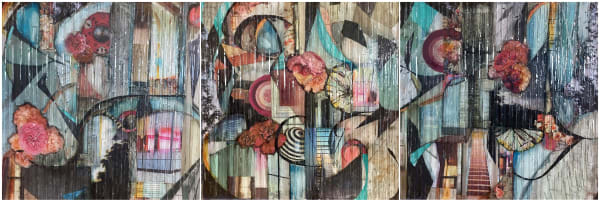 Abstract Glass and wood painting