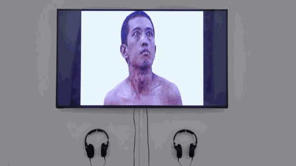 Htein Lin. The Fly (2005), video, colour, sound, 7:39 minutes. Installation view, Htein Lin, Escape, Ikon Gallery, 2025. Image courtesy Ikon. Photo: David Rowan.