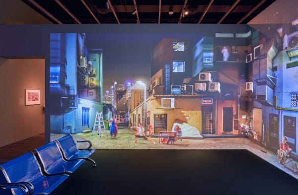 Installation view of “Beyond Bollywood: 2000 Years of Dance in Art” at the Asian Art Museum, San Francisco, with Sarah Choo Jing, Art of the Rehearsal (2016). Photo courtesy of the Asian Art Museum, San Francisco.