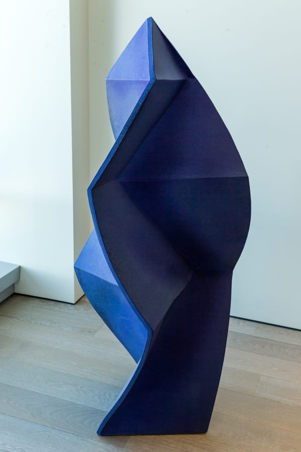 John Mason [American, 1927-2019] Folded Spear, Cobalt, 2015 Ceramic 62 x 27 x 26 inches 157.5 x 68.6 x 66 cm Signed Mason 3-24-15 (Inv# AB11497)