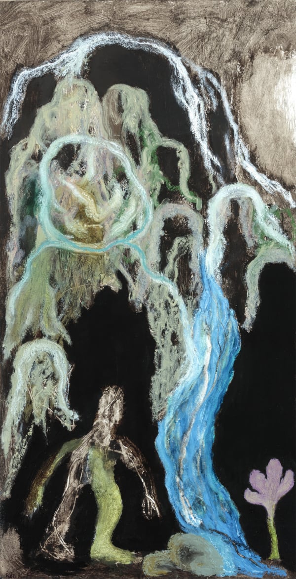 The Estate of Ken Kiff, Waterfall and Flower on Dark, 1999