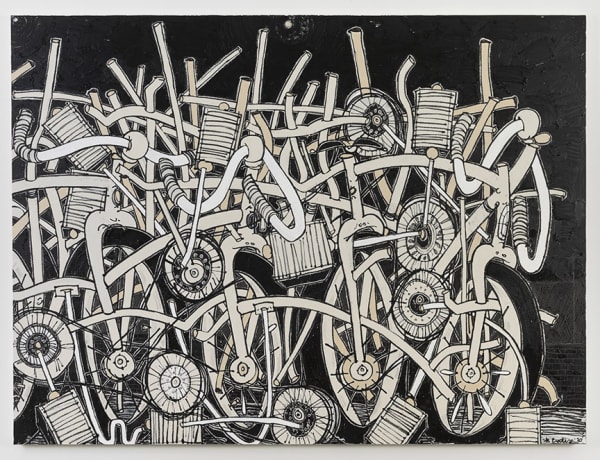 Timothy Curtis, Bike System No. 3, Bike Descending the Stripes, 2020