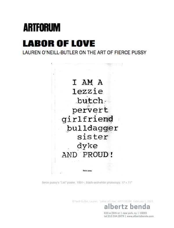LABOR OF LOVE: Lauren O'Neill-Butler on the Art of Fierce Pussy