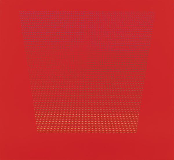 Tess Jaray [British, b. 1937] Changing Blues on Scarlet, 2001
