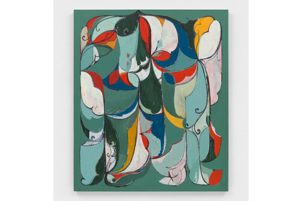 Kamrooz Aram, Untitled (Arabesque Composition), 2022–23, Oil, oil stick, and pencil on linen, 198.8 x 168.3 cm. Image courtesy of the artist and Alexander Gray Associates