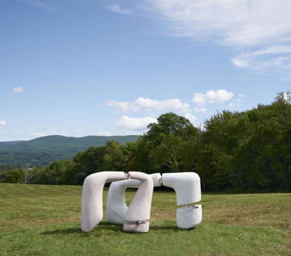 The Clark's "Ground/work" exhibit shows sculptures such as Nairy Baghramian's "Knee and Elbow."