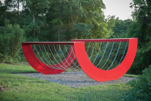 CHAIN REACTION Melvin Edwards’s 1970 sculpture "Homage to Coco," part of a show of the artist’s work at Manhattan’s City Hall Park this summer.