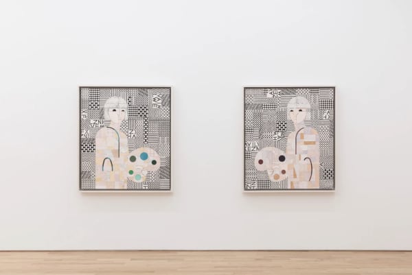 Ruby Sky Stiler’s "Self-Portrait With Palette" (2021), at Nicelle Beauchene Gallery. Credit: Ruby Sky Stiler and Nicelle Beauchene Gallery; JSP Art Photography