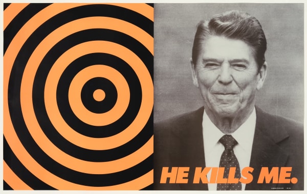 "Donald Moffett – He Kills Me," 1987. Photograph: Donald Moffett. Photo: J Paul Getty Trust
