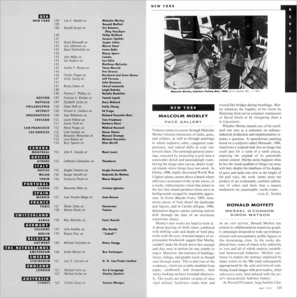 Reviews: Donald Moffett, Artforum