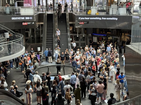 The launch of If you hear something, free something at the Fulton Transit Center