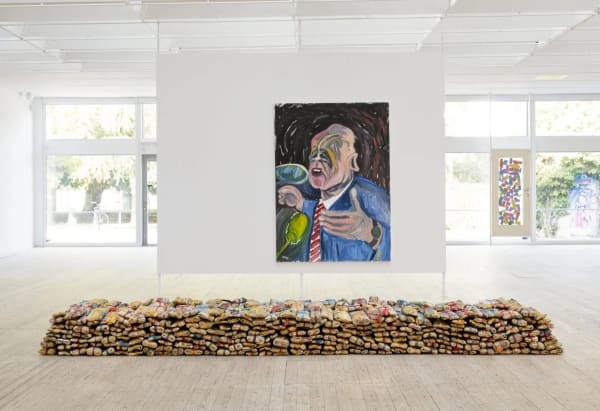 Installation view of "Hassan Sharif: I Am the Single Work Artist," Malmö Konsthall, Sweden, 2020 (photo by Helene Toresdotter, courtesy Alexander Gray Associates)