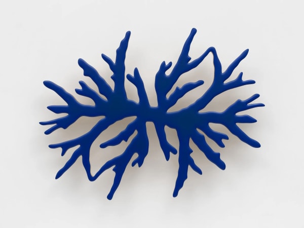 “Lot 031419 (blue looks back at itself)” (2019), by Donald Moffett and at the booth of Alexander Gray Associates.Credit...