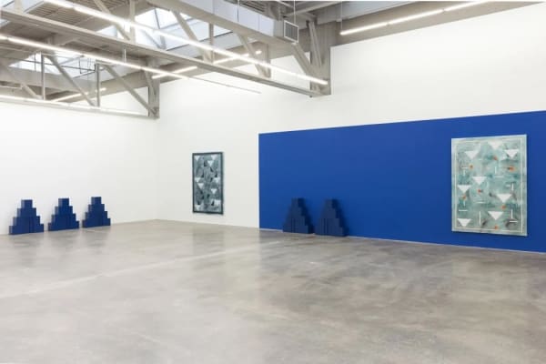 Installation view of Kamrooz Aram’s exhibition “Ancient Blue Ornament” at Atlanta Contemporary through April 1.