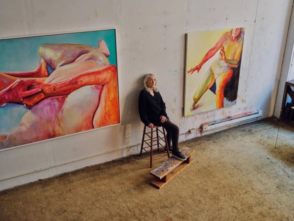 The artist Joan Semmel in her SoHo studio, where she has lived and worked for over half a century. Credit...Emiliano Granado
