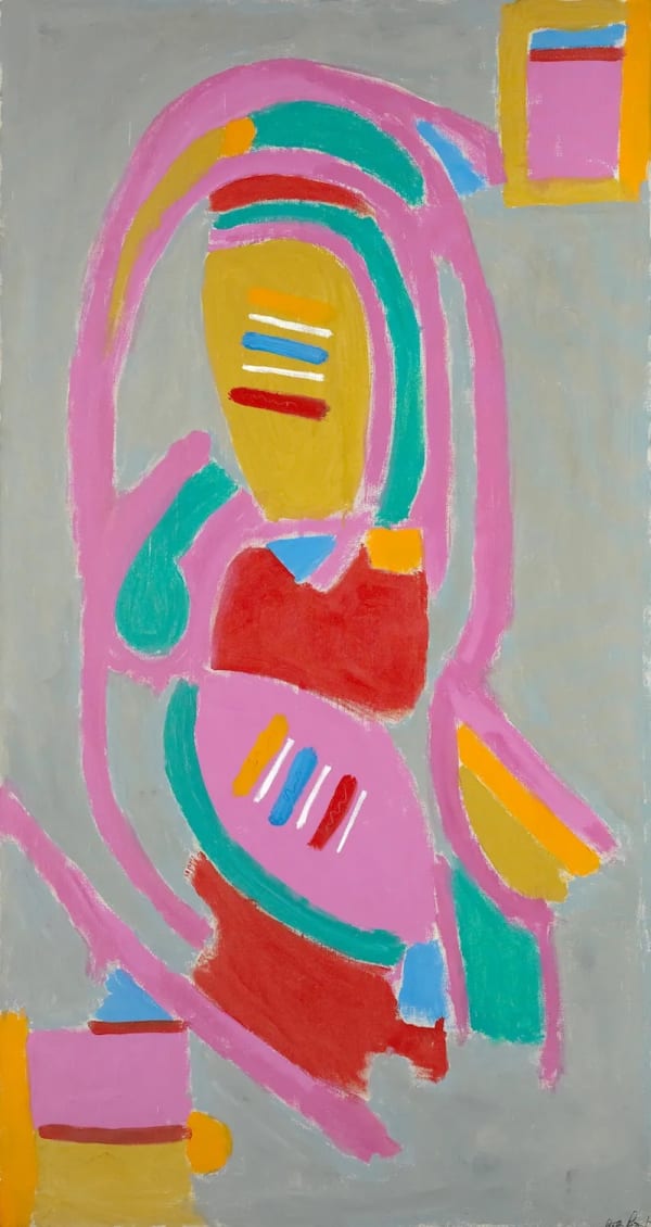 Betty Parsons, "The Queen of the Circus," 1973, acrylic on canvas, 68 1/2 x 36 1/2". © The Betty Parsons Foundation.