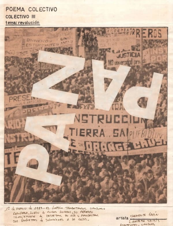 Untitled contribution by Clemente Padín (Uruguay) to Poema Colectivo Revolución, 1981–83. Credit: Clemente Padín and Institute for Studies on Latin American Art