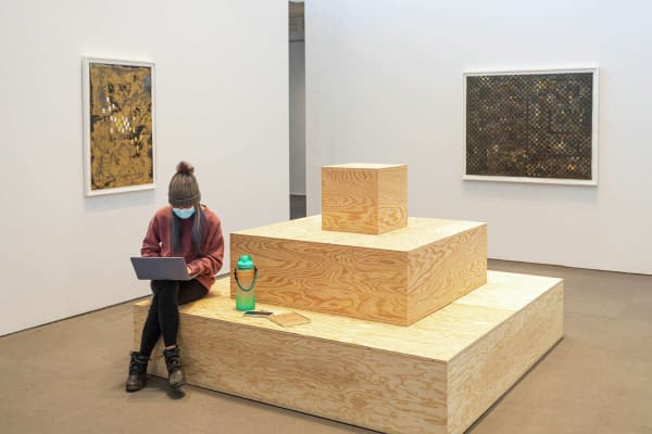 An installation view of artist Ronny Quevedo "offside." at UAlbany. (University Art Museum)
