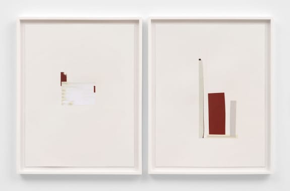 Met Standing, 2024, Collage and acrylic on paper in 2 parts