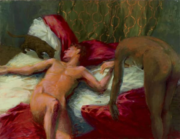 Hugh Steers, "Dropping In," 1987, oil on canvas, 56 × 72".